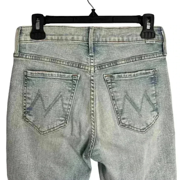 MOTHER The Stunner Zip Ankle Step Fray Jeans Rolling in the Bushes Size 26 - Picture 9 of 14